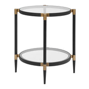 Uttermost Chadid Sleek Black Iron And Gold Accents Side Table