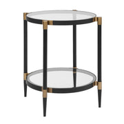 Uttermost Chadid Sleek Black Iron And Gold Accents Side Table