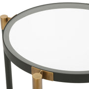 Uttermost Chadid Sleek Black Iron And Gold Accents Side Table