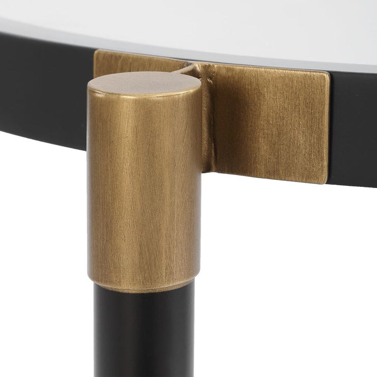 Uttermost Chadid Sleek Black Iron And Gold Accents Side Table