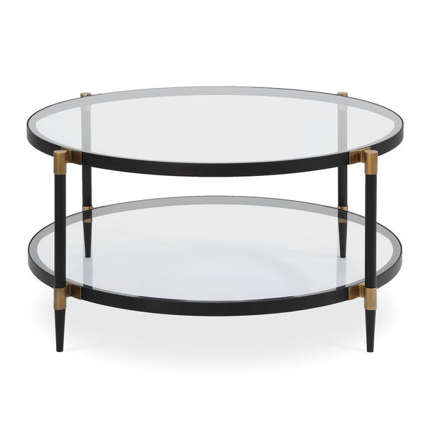 Uttermost Chadid Sleek Black Iron And Gold Accents Coffee Table