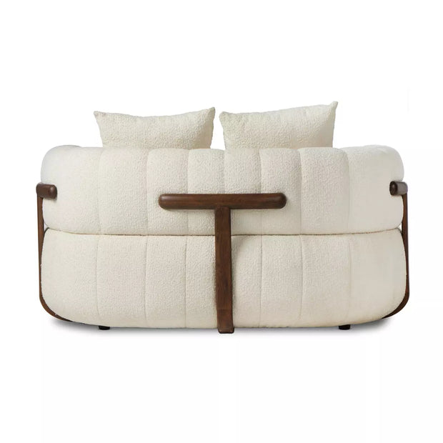 Four Hands Doss Media Lounger ~ Altra Snow Channeled Upholstered Fabric