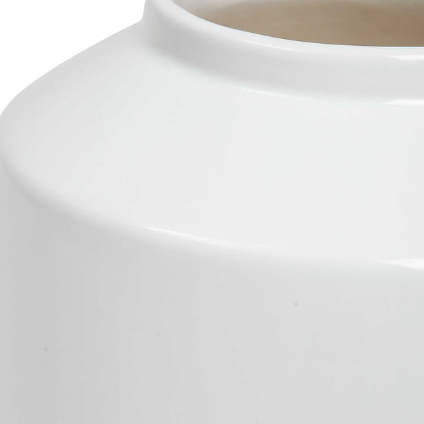 Uttermost Illuminia Gloss White Glazed Ceramic Set of 2 Vases