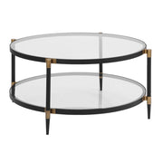 Uttermost Chadid Sleek Black Iron And Gold Accents Coffee Table