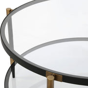 Uttermost Chadid Sleek Black Iron And Gold Accents Coffee Table