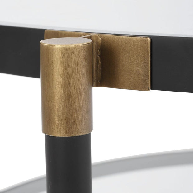 Uttermost Chadid Sleek Black Iron And Gold Accents Coffee Table