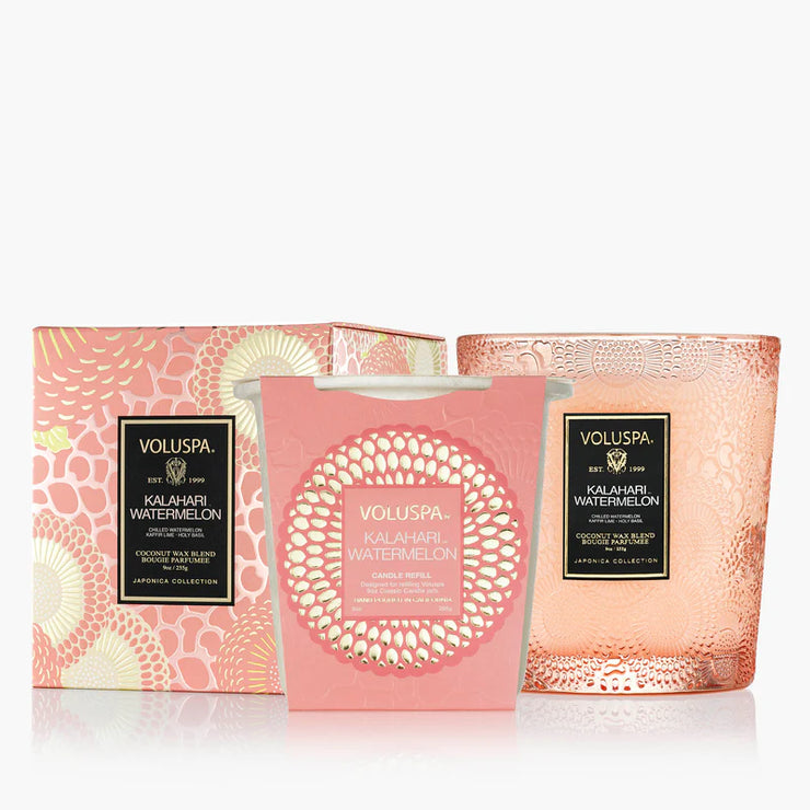 Voluspa Kalahari Watermelon Classic Candle And Refill~9oz