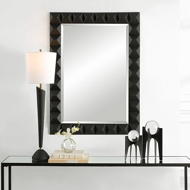Uttermost Studded Sleek Black Pattern Mirror