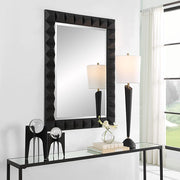 Uttermost Studded Sleek Black Pattern Mirror