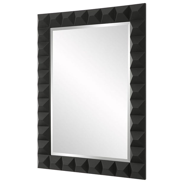 Uttermost Studded Sleek Black Pattern Mirror