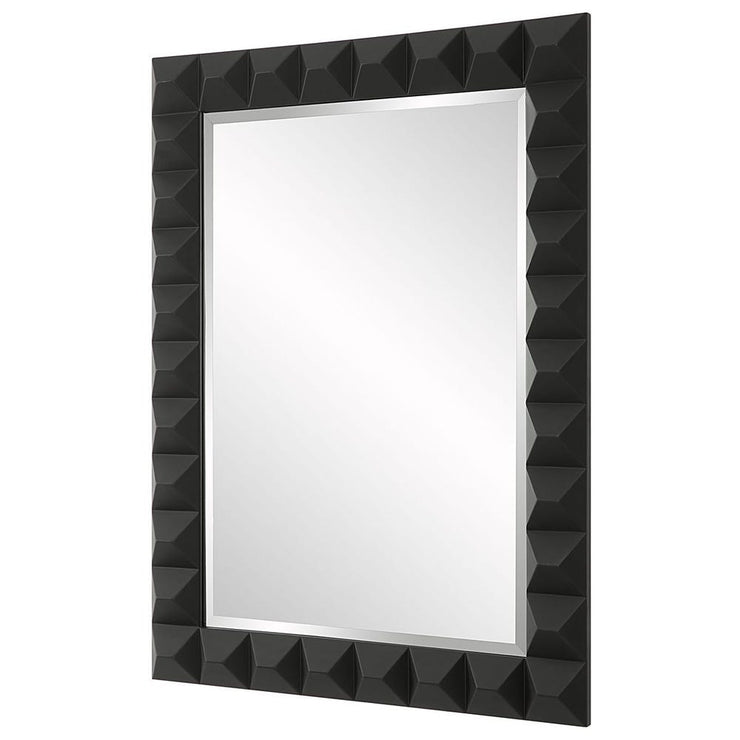 Uttermost Studded Sleek Black Pattern Mirror