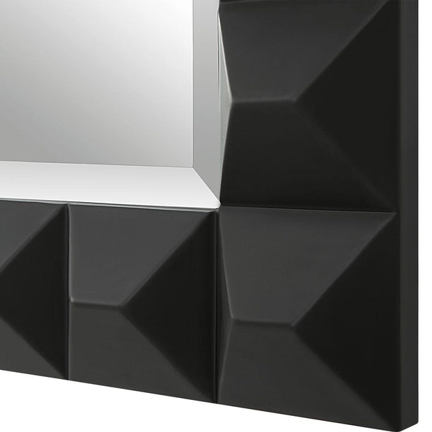 Uttermost Studded Sleek Black Pattern Mirror