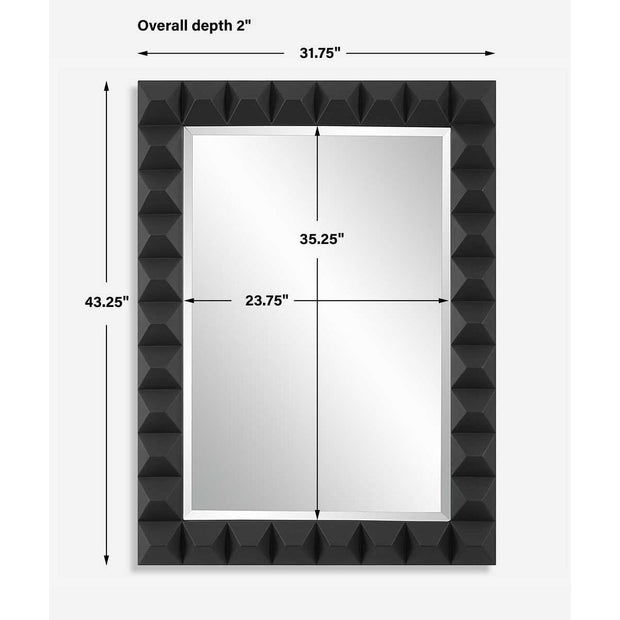 Uttermost Studded Sleek Black Pattern Mirror