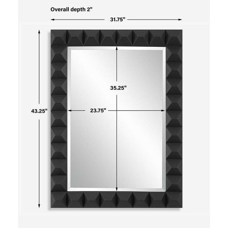 Uttermost Studded Sleek Black Pattern Mirror