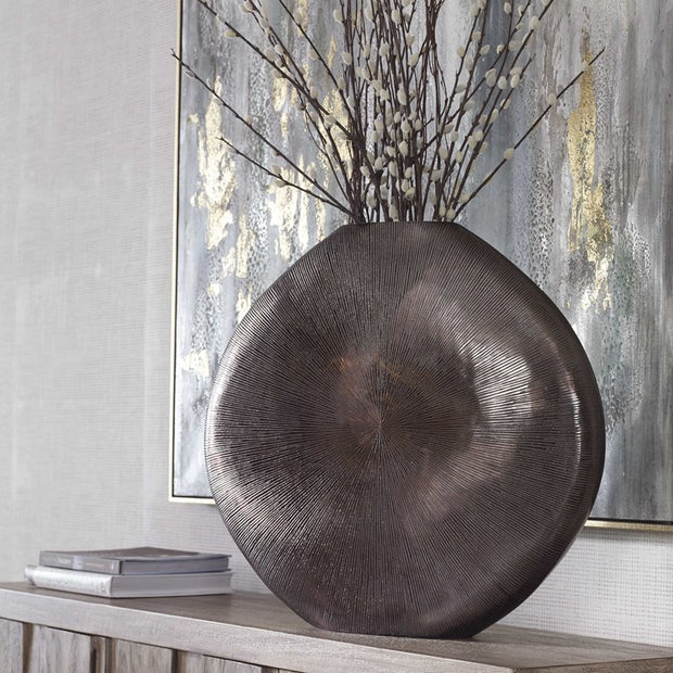 Uttermost Gretchen Black Contemporary Textured Vase