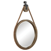 Uttermost Melton Rustic Aged Wood Round Mirror
