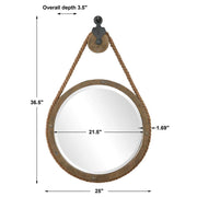 Uttermost Melton Rustic Aged Wood Round Mirror