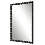 Uttermost Serna Beaded Satin Black Vanity Mirror