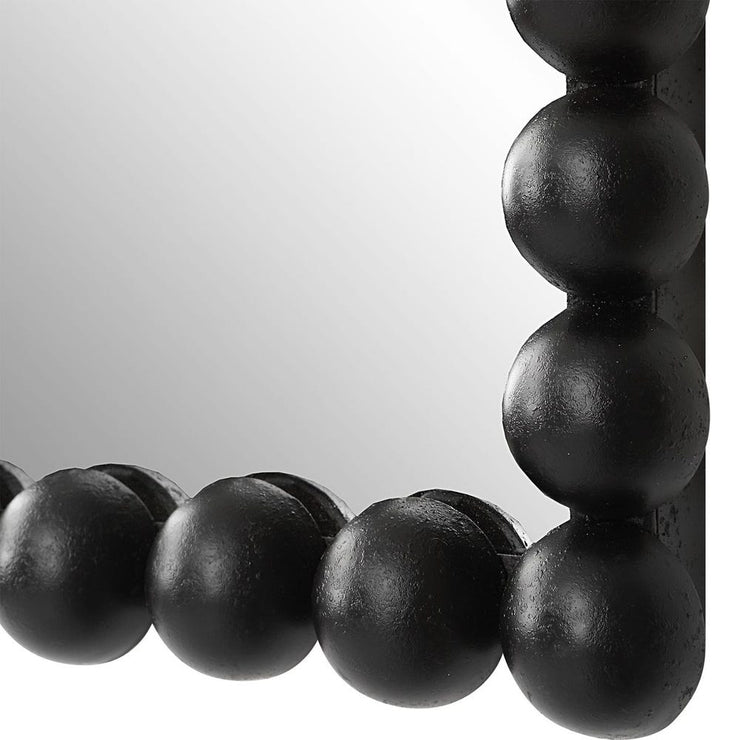 Uttermost Serna Beaded Satin Black Vanity Mirror