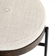 Four Hands Edwyn Small Round Ottoman ~ Gibson Wheat Upholstered Performance Fabric