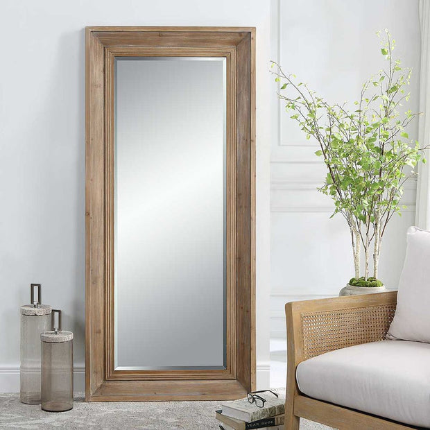 Uttermost Missoula Solid Light Gray Wash Wood Mirror