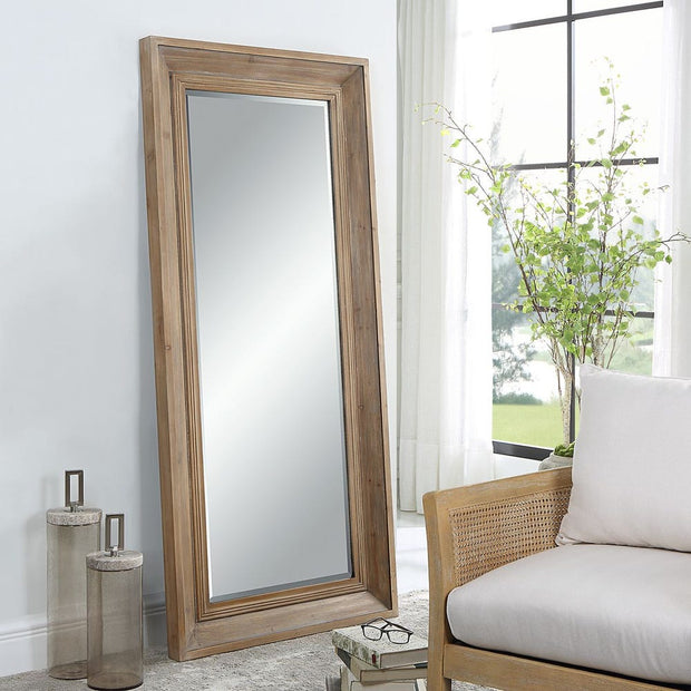 Uttermost Missoula Solid Light Gray Wash Wood Mirror