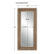Uttermost Missoula Solid Light Gray Wash Wood Mirror