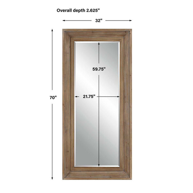 Uttermost Missoula Solid Light Gray Wash Wood Mirror