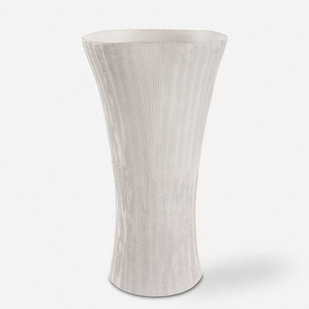 Uttermost Floreana White Textured Ceramic Tall Vase