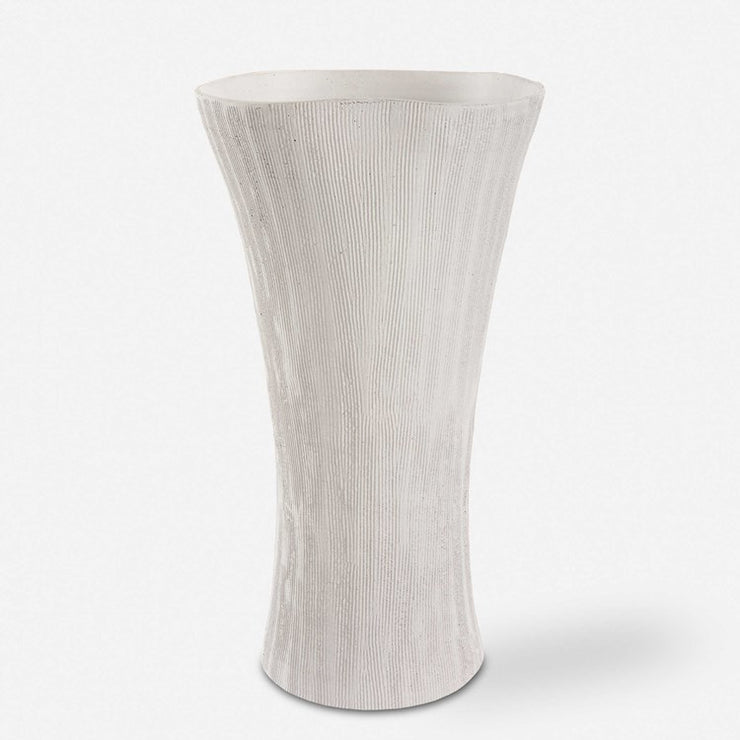 Uttermost Floreana White Textured Ceramic Tall Vase