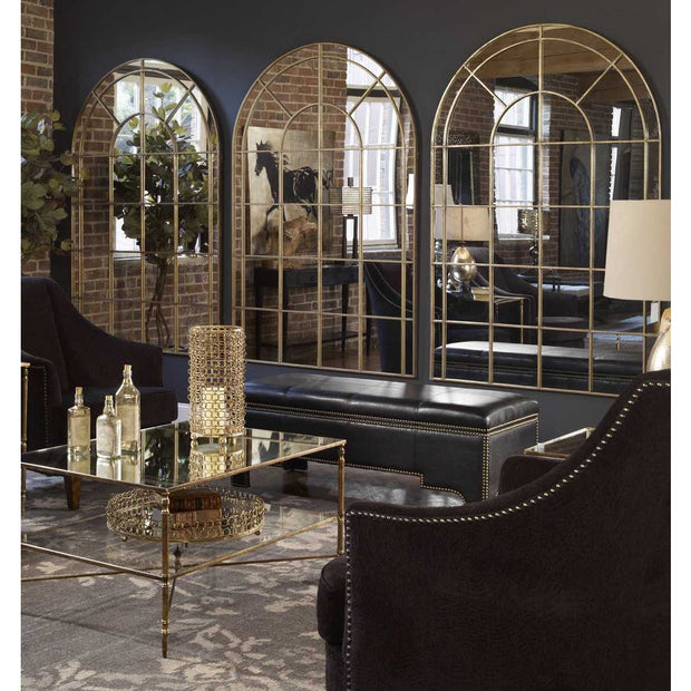 Uttermost Grantola Warm Antique Gold Leaf Arch Mirror