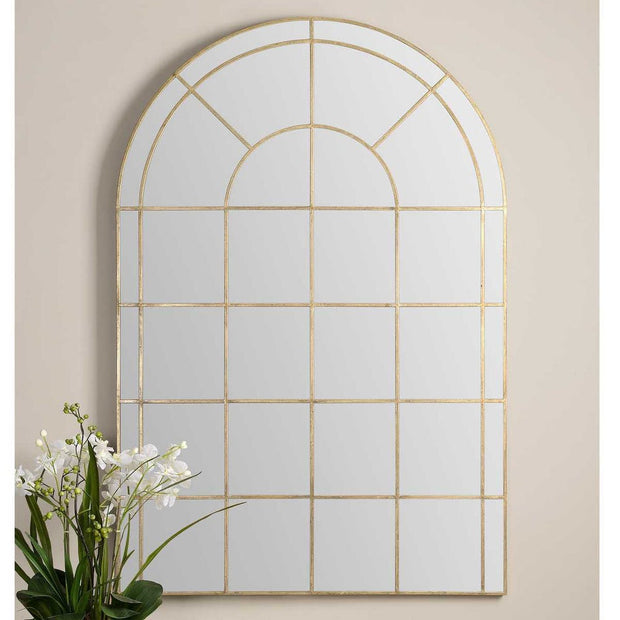 Uttermost Grantola Warm Antique Gold Leaf Arch Mirror