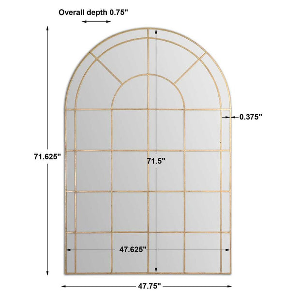 Uttermost Grantola Warm Antique Gold Leaf Arch Mirror