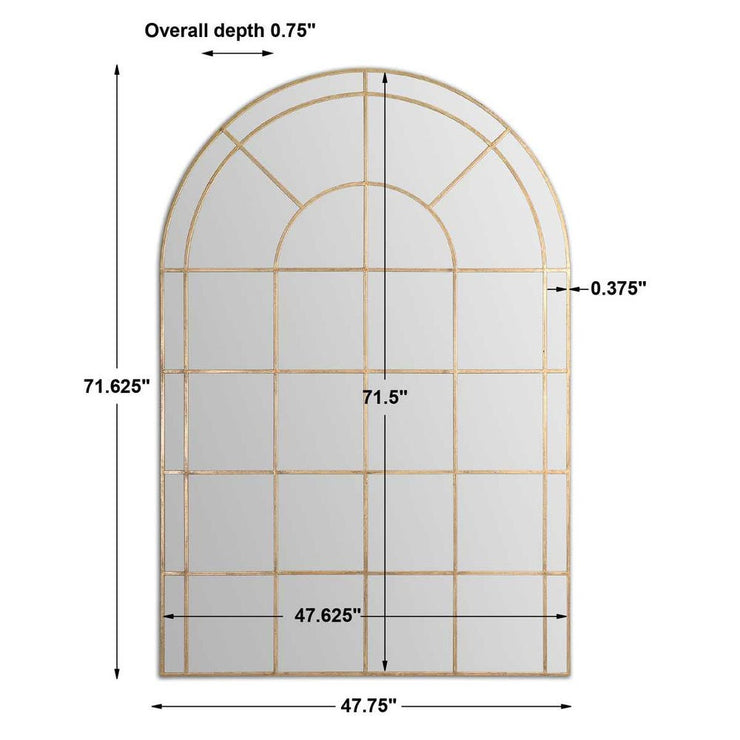 Uttermost Grantola Warm Antique Gold Leaf Arch Mirror