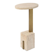Uttermost Feranno Travertine And Brass Accent Table