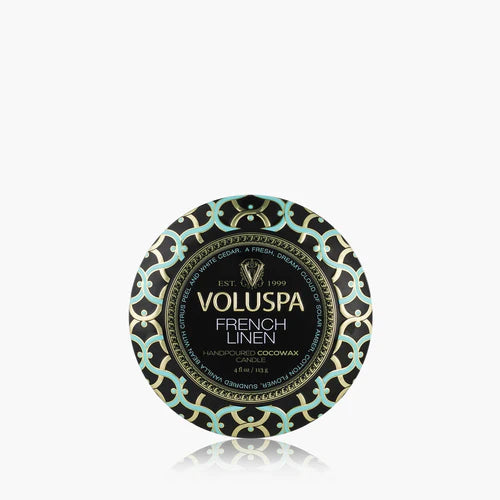 Voluspa French Linen Mini Tin Candle ~ 4oz