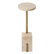 Uttermost Feranno Travertine And Brass Accent Table