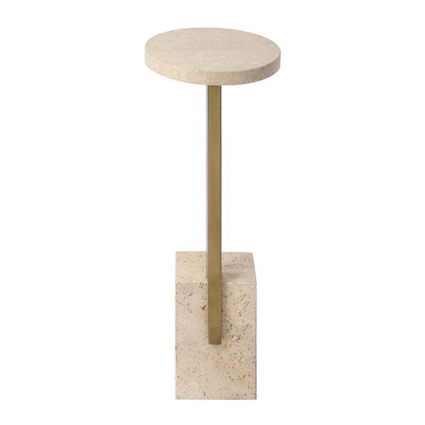 Uttermost Feranno Travertine And Brass Accent Table