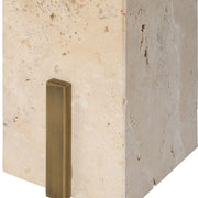 Uttermost Feranno Travertine And Brass Accent Table