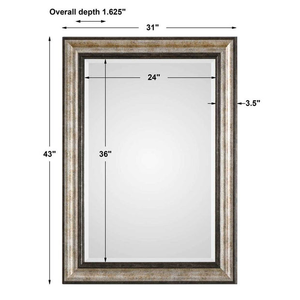 Uttermost Shefford Two- Toned Antiqued Metallic Silver And Bronze Mirror