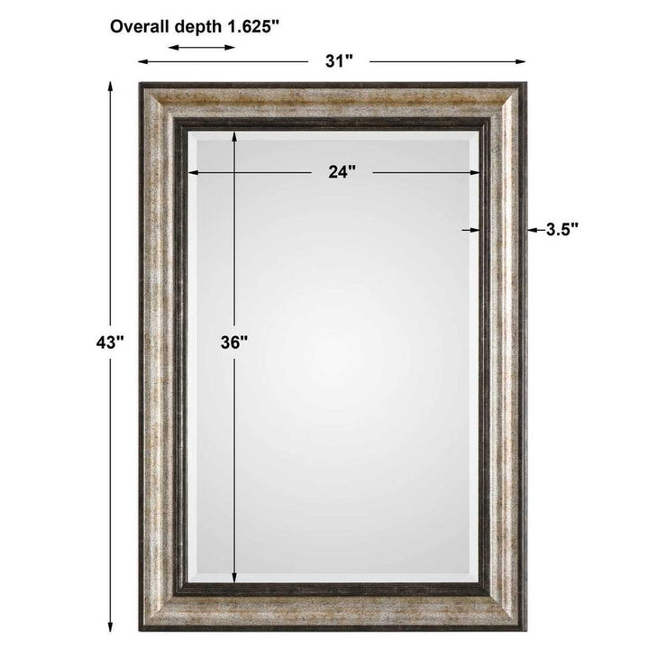 Uttermost Shefford Two- Toned Antiqued Metallic Silver And Bronze Mirror