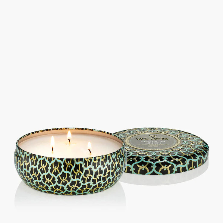 Voluspa French Linen 3 Wick Tin Candle ~ 12oz