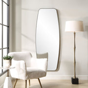 Uttermost Caspian Sleek Satin Black Curved Mirror