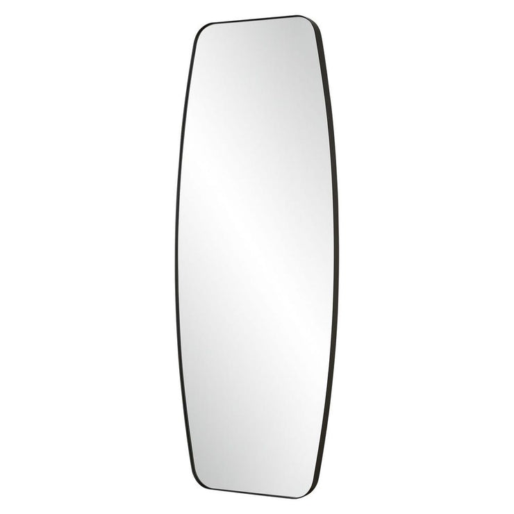 Uttermost Caspian Sleek Satin Black Curved Mirror