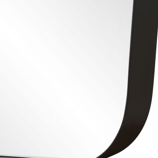 Uttermost Caspian Sleek Satin Black Curved Mirror