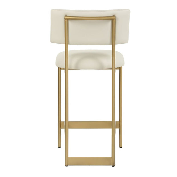 Uttermost Apsley Winter White Gold Framed Counter stool