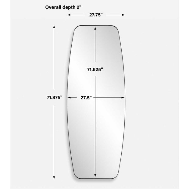 Uttermost Caspian Sleek Satin Black Curved Mirror