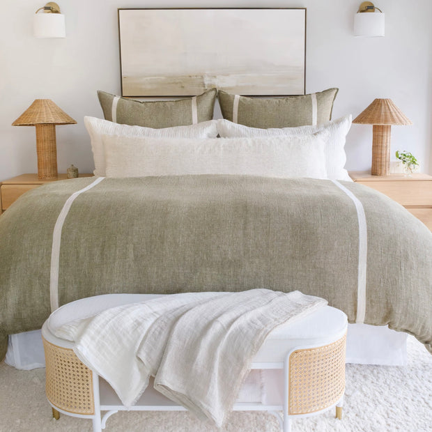 Pom Pom at Home Rory Moss and Flax Duvet Cover ~ Available in Queen and King Size