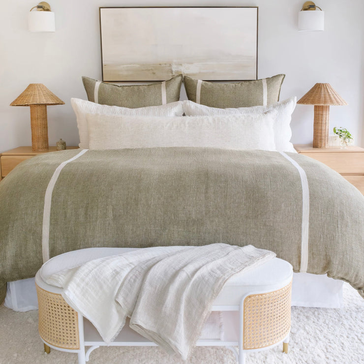 Pom Pom at Home Rory Moss and Flax Duvet Cover ~ Available in Queen and King Size