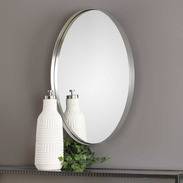 Uttermost Pursley Steel Brushed Nickel Oval Mirror